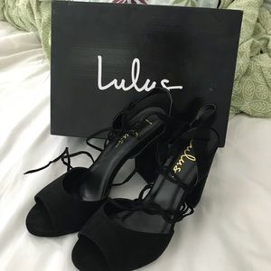Black lace up heels
